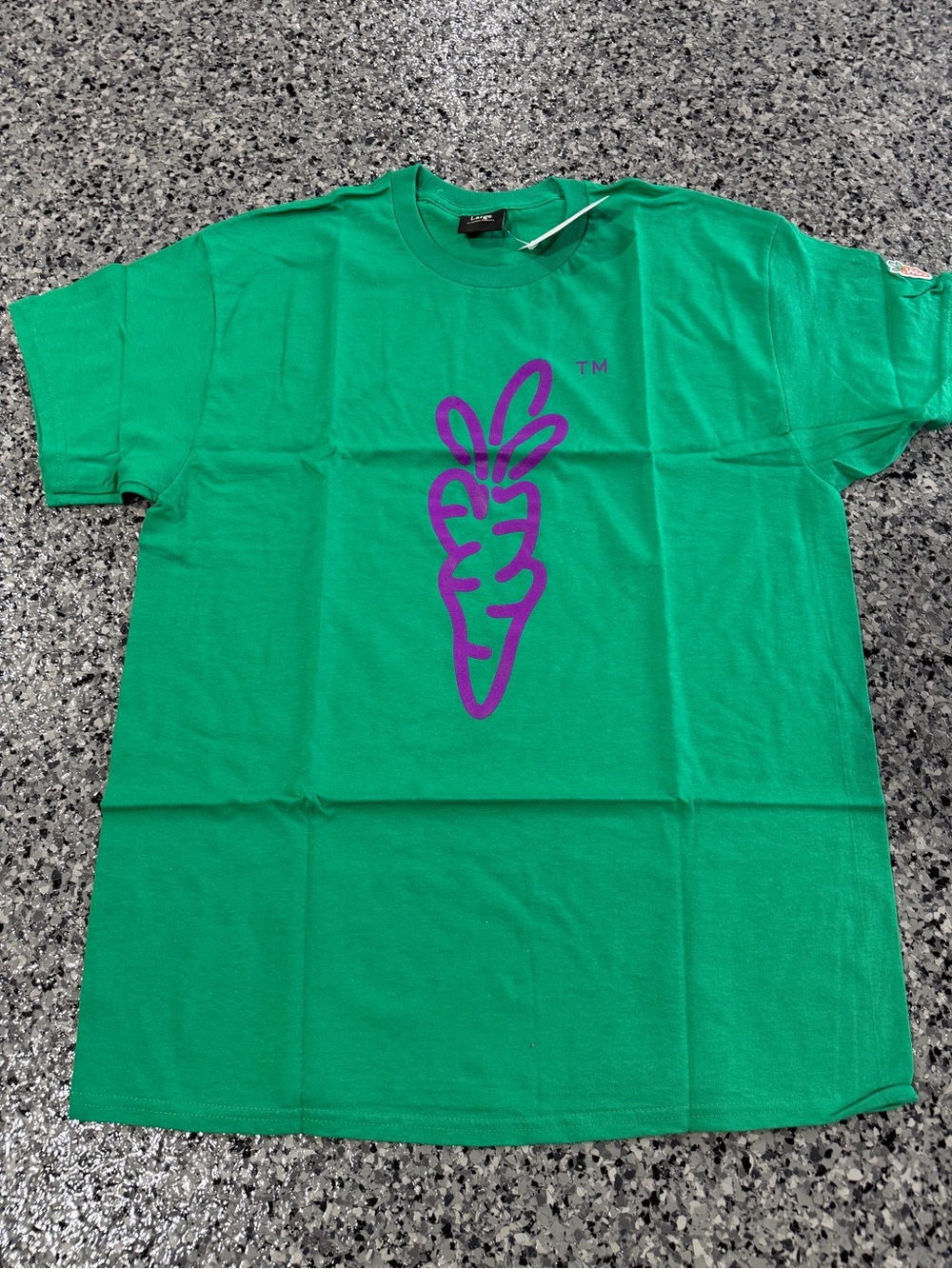 Nordstrom Green Short-Sleeve Tee with Purple Carrot Graphic